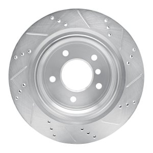 BMW Z3 Brake Rotor (1) - Right Rear - R1 Concepts - Drilled & Slotted - Silver - `95-`02